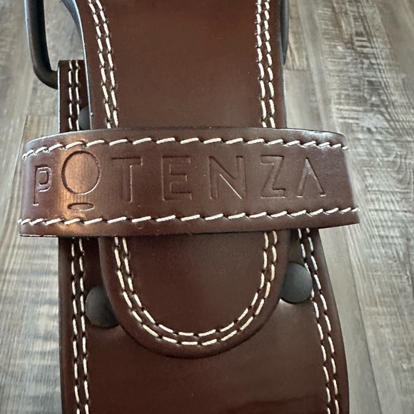 Potenza Weight Lifting Belt Brown Leather For Gym Lifting Small Waist 24-32” - Picture 12 of 15